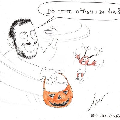 Salvini dolcetto o foglio di via Halloween