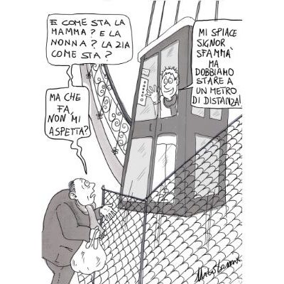 a un metro di distanza