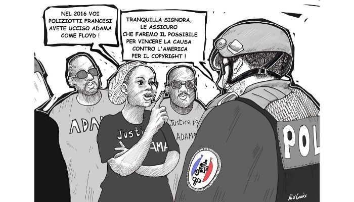 Copyright . Proteste anche in Francia sull'onda anti razzista dopo l'uccisione di Floyd. Nicocomix