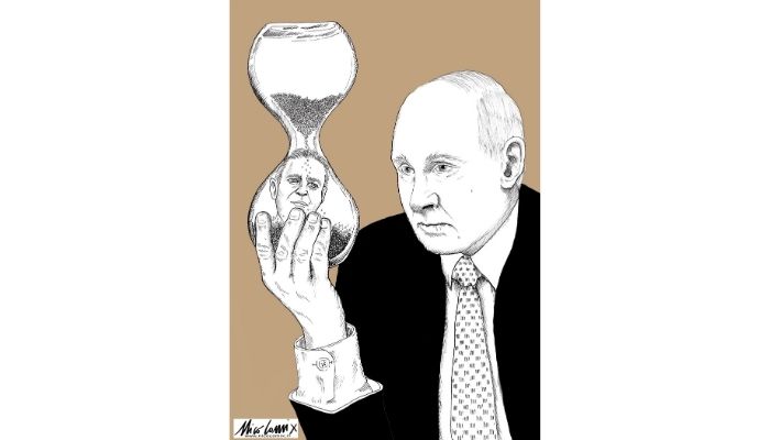 the hourglass of death, Putin. Navalnyj, sta morendo . Nicocomix